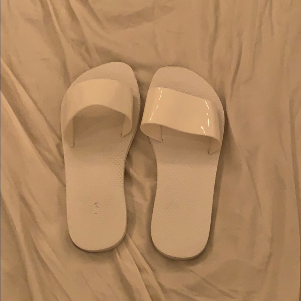 white sandals